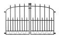 Dobbel port svartlakkert stål 118,3 × 72,9 cm 